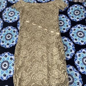 Light olive green fitted dress